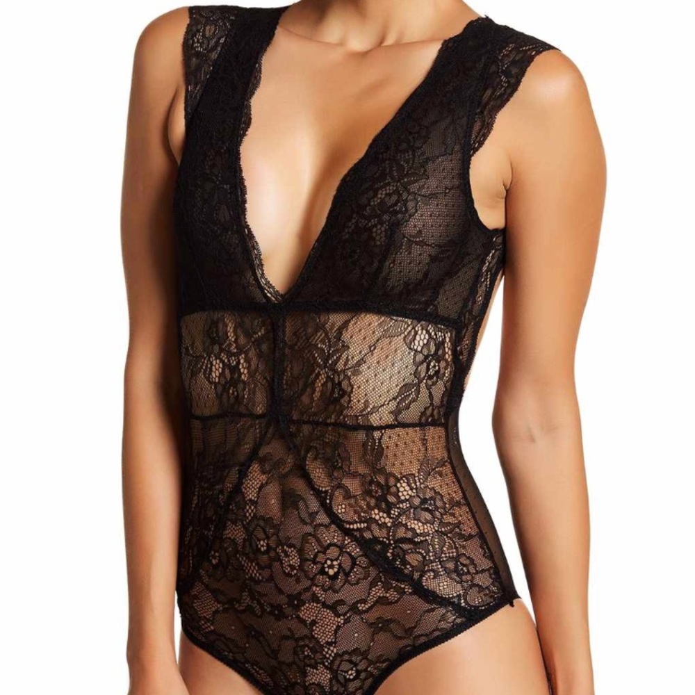 Sam Edelman black Lace Bodysuit
